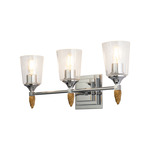 Vetiver F2 Bathroom Vanity Light - Polished Chrome / Gold / Clear Seeded