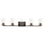 Sleek Bathroom Vanity Light - Black / Seedy Glass