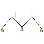 Dabliu Linear Pendant - Black / Gold