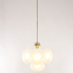 Allure II Cluster Pendant - Natural Brass / Frosted