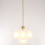 Allure Cluster 4.1 Pendant - Natural Brass / Frosted