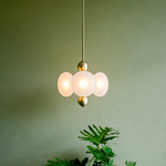 Allure Cluster Pendant - Natural Brass / Frosted