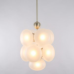 Allure II Cluster Pendant - Satin Brass / Frosted