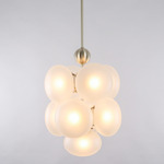 Allure Cluster 8.1 Pendant - Satin Brass / Frosted