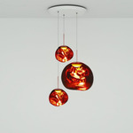 Melt LED Multi Light Pendant - White / Copper