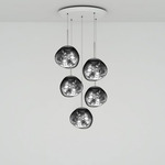 Melt Mini LED Multi Light Pendant - White / Chrome