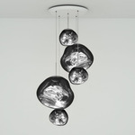 Melt LED Multi Light Pendant - White / Chrome