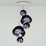 Melt LED Multi Light Pendant - White / Smoke