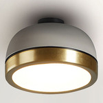 Molly Wall / Ceiling Light - Brushed Brass Ring / Sand Grey Dome