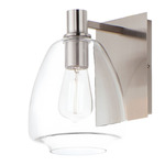 Babylon Wall Sconce - Satin Nickel / Clear