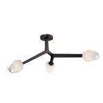 Blossom Semi-Flush Ceiling Light - Black / Frosted