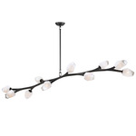 Blossom Linear Pendant - Black / Frosted