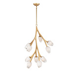 Blossom Multi Light Pendant - Natural Aged Brass / Frosted