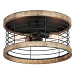 Homestead Semi Flush Ceiling Light - Black / Natural