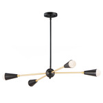 Lovell Multi Light Chandelier - Satin Brass / Black