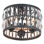 Madeline Flush Mount - Black / Crystal