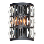 Madeline Wall Sconce - Black / Crystal