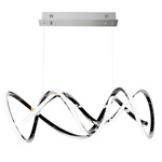 Signature Linear Pendant - Black Chrome / Frosted