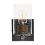 Sleek Wall Sconce - Black / Seedy Glass