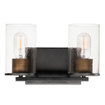 Sleek Bathroom Vanity Light - Black / Seedy Glass