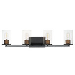 Sleek Bathroom Vanity Light - Black / Seedy Glass