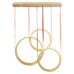 Tether Linear Pendant - Natural Aged Brass / Frosted