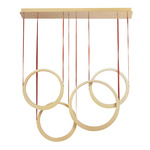 Tether Linear Pendant - Natural Aged Brass / Frosted