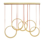 Tether Linear Pendant - Natural Aged Brass / Frosted