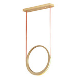 Tether Single Pendant - Natural Aged Brass / Frosted