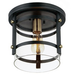 Capitol Flush Mount - Black / Clear