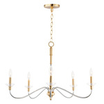 Clarion Chandelier - Polished Chrome / Satin Brass