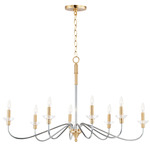 Clarion Chandelier - Polished Chrome / Satin Brass