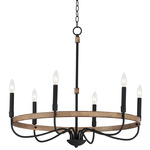 Franklin Chandelier - Black / Natural