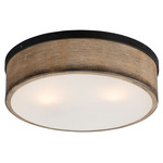 Franklin Flush Mount - Black / Natural