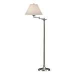 Simple Lines Swing Arm Floor Lamp - Sterling / Natural Anna