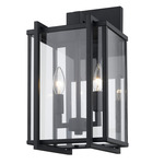 Tribeca Outdoor Wall Sconce - Black / Clear