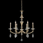 Floridia Chandelier - Brushed Champagne Gold / Firenze Clear