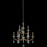 Floridia Two Tier Chandelier - Brushed Champagne Gold / Firenze Clear