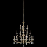 Floridia Three Tier Chandelier - Brushed Champagne Gold / Firenze Clear