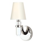 Dayton Wall Sconce - Polished Nickel / Crystal / Faux Silk