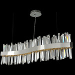 Glacier Wave Linear Pendant - Polished Chrome / Firenze Clear