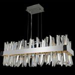 Glacier Linear Chandelier - Polished Chrome / Firenze Clear