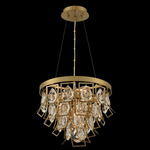 Carmella Pendant - Brushed Brass / Firenze Clear