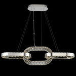 Catena Linear Pendant - Chrome / Firenze Clear