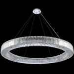 Rondelle Pendant - Chrome / Clear