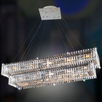 Baguette Two Tiered Pendant - Chrome / Firenze Clear