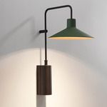 Platet A01 Outdoor Wall Sconce - Ebony Black / Green