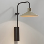 Platet A02 Wall Sconce - Ebony Black / Olive Grey