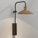 Platet A02 Wall Sconce - Ebony Black / Antique Brass