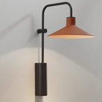 Platet A02 Wall Sconce - Ebony Black / Terracotta